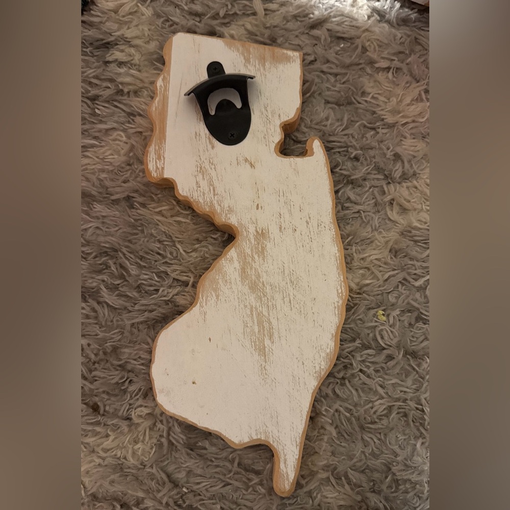 Rustic White Wall-Mounted Bottle Opener